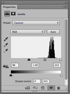 Photoshop levels adjustment